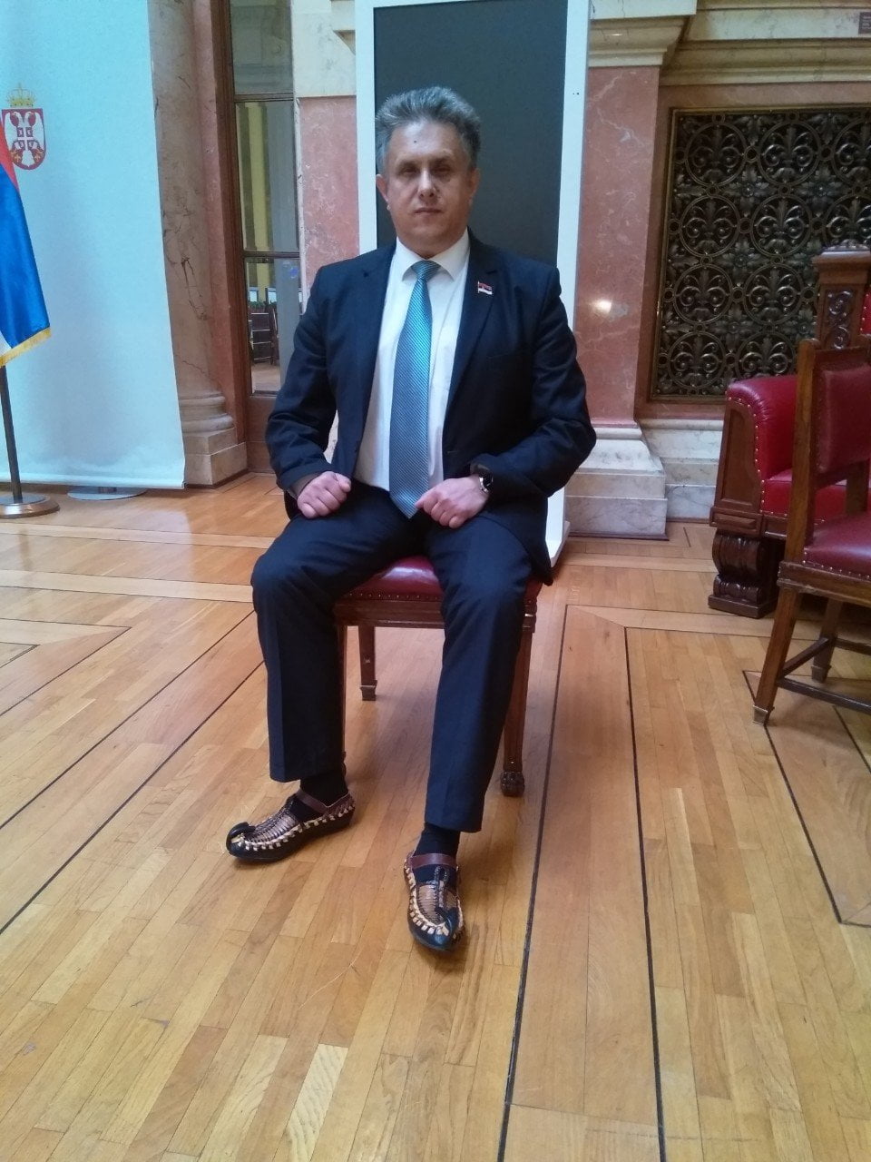 Народни посланик Милија Милетић у опанцима, фото: приватна архива М.М.