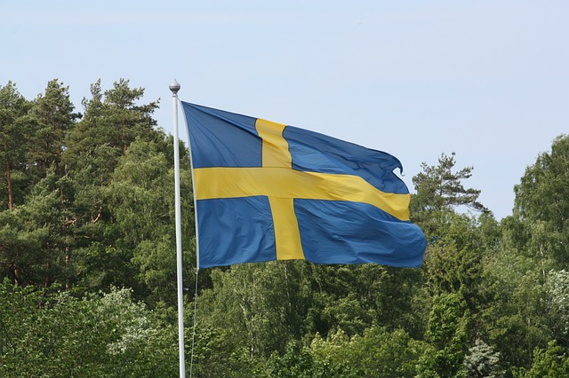 Zastava Švedske, foto: Hasse Lundqvist, Piksabej